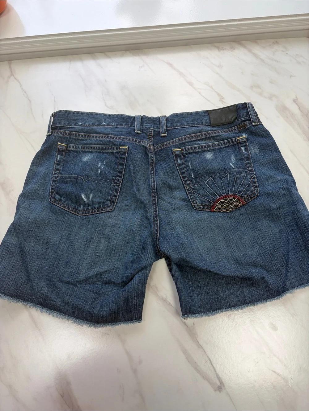 Lucky Brand Riley Boho patch Cutoff Denim Shorts 10/30